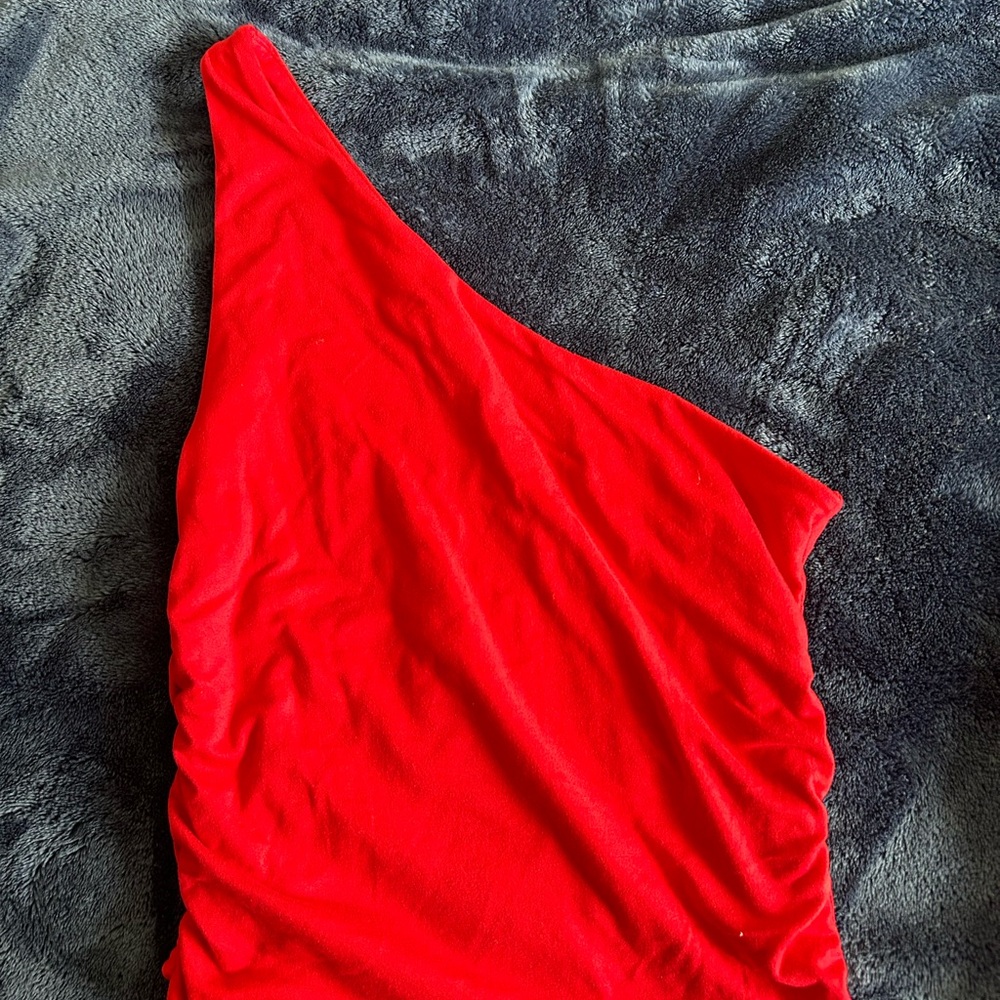PacSun Red Asymmetrical One Shoulder Bodycon Top